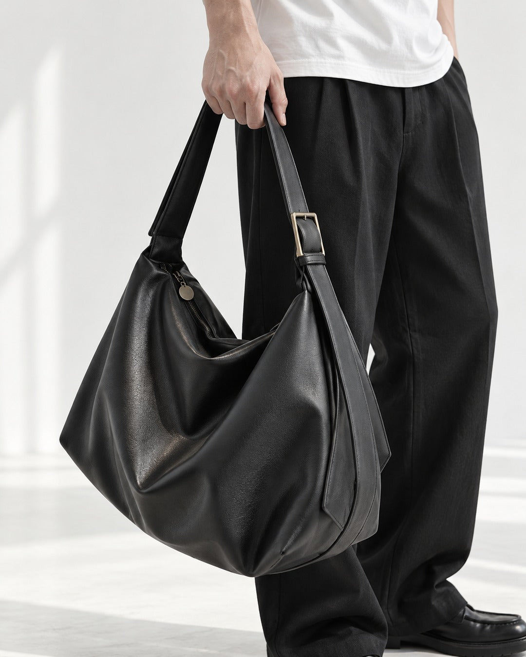 Slouchy Leather Hobo Bag
