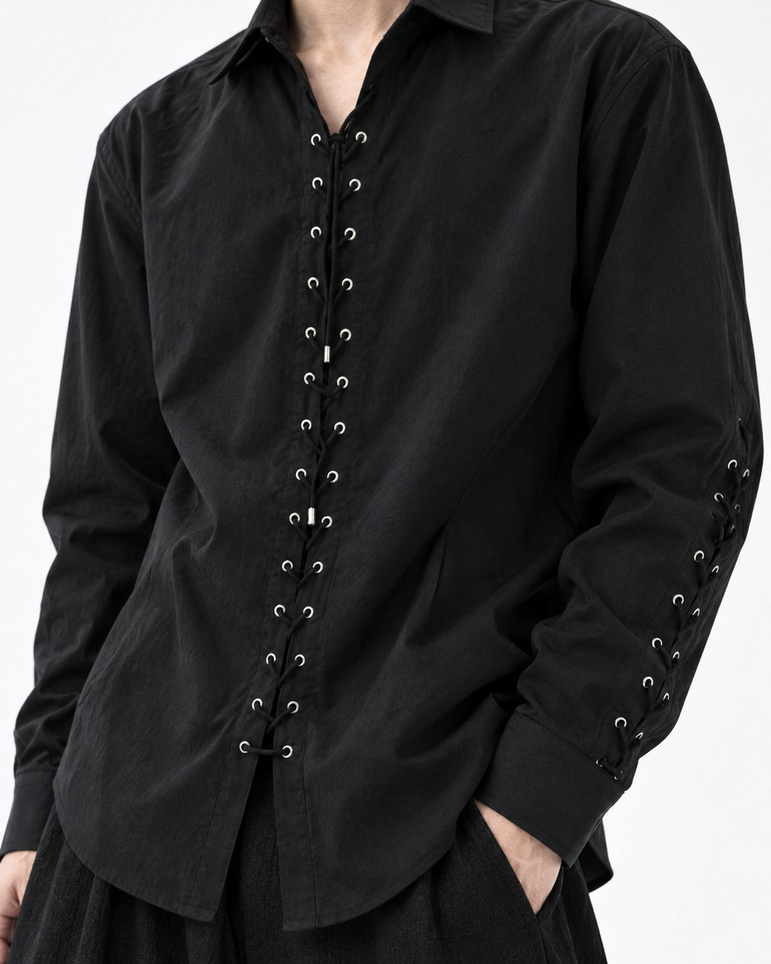 Eyelet Lace-Up Shirt