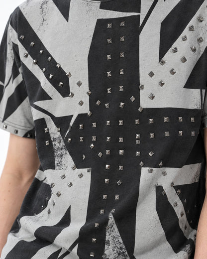Union Jack Print Stud T-Shirt