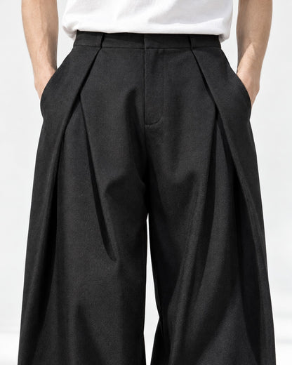Deep-Pleat Wide Trousers
