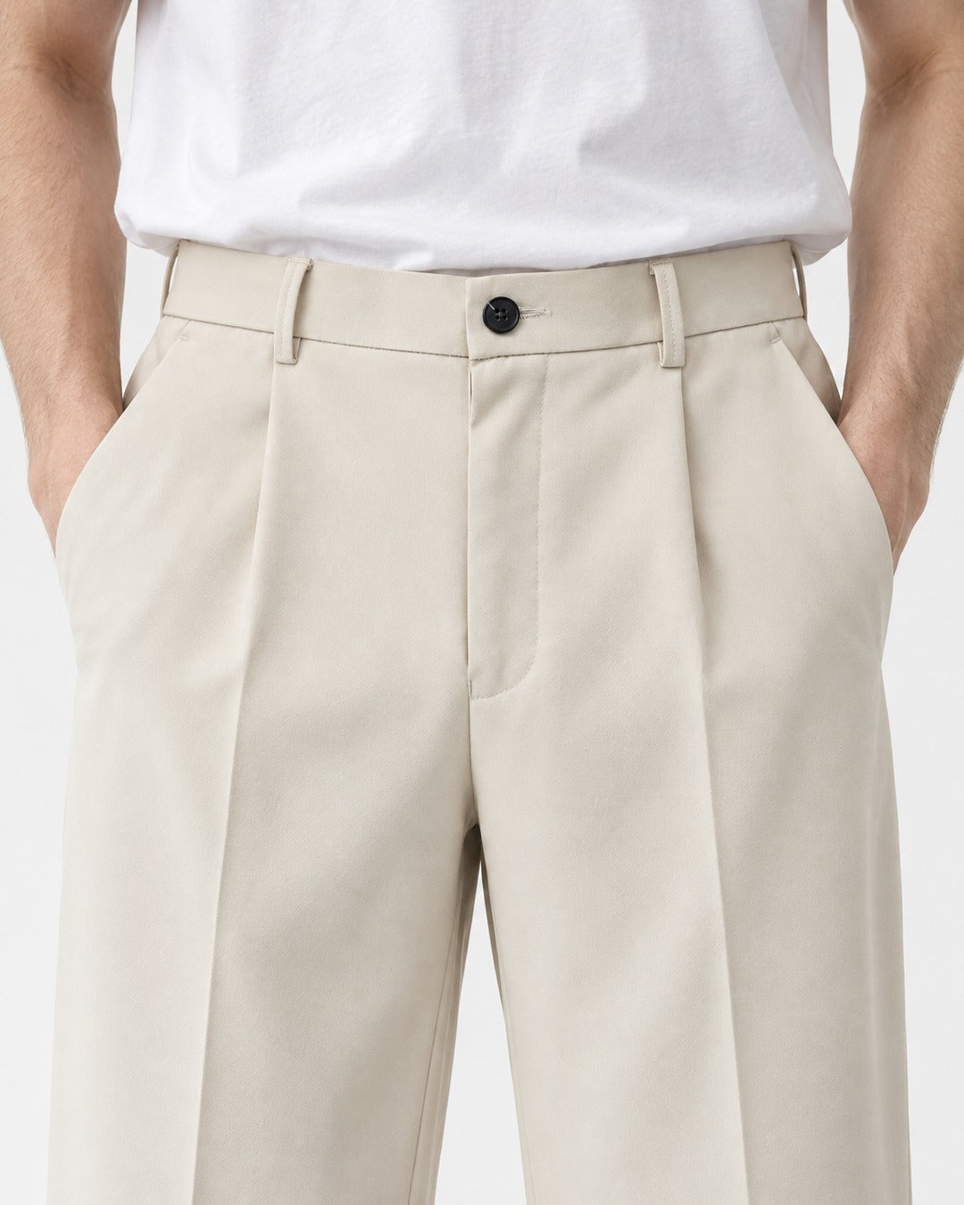 Pleated Wide-Leg Dress Pants