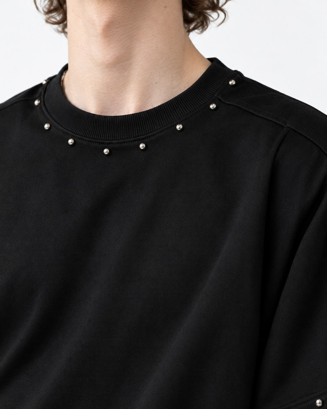 Metal Bead Trim T-Shirt
