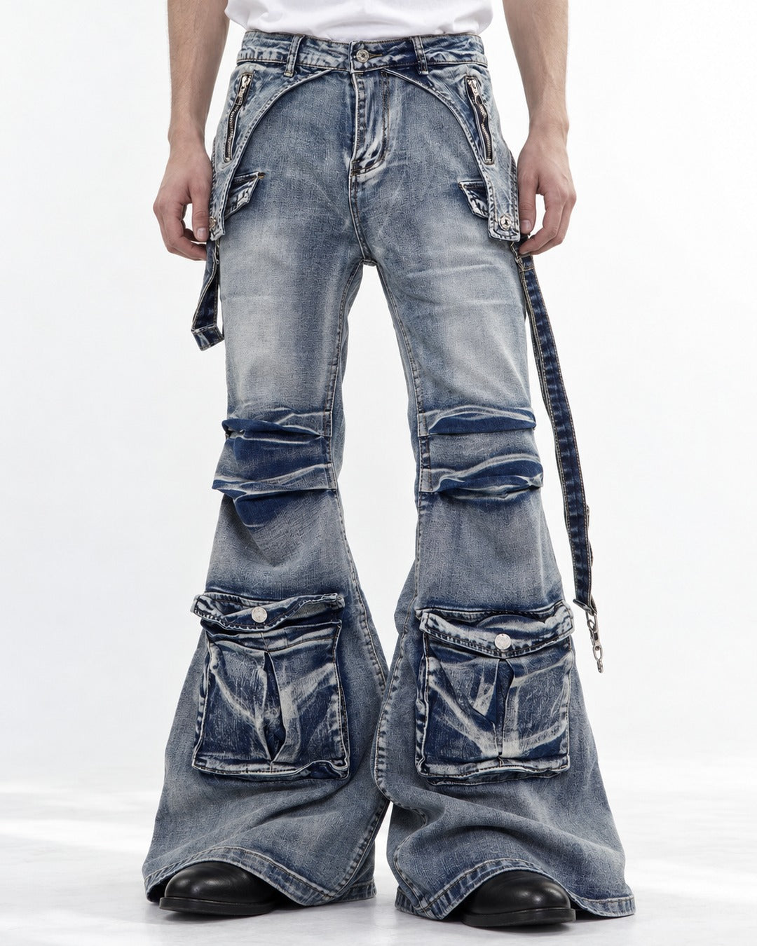 Punk Flared Denim Pants