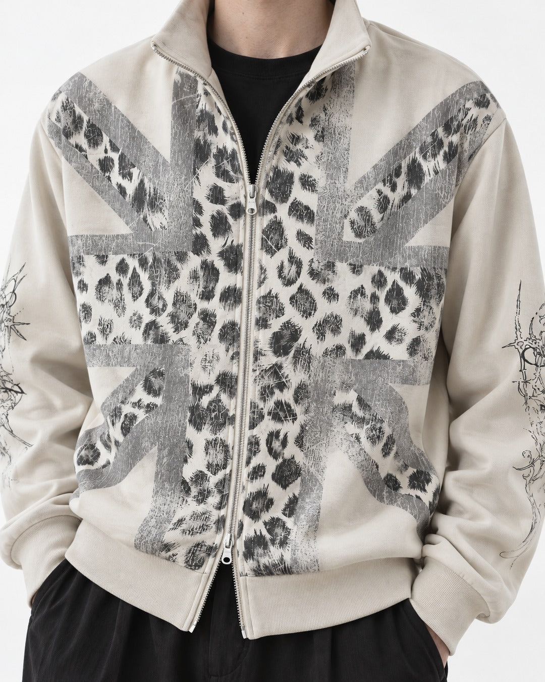 Leopard Union Jack Track Jacket
