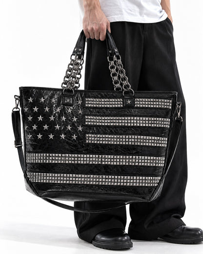 Star Stud Chain Tote Bag