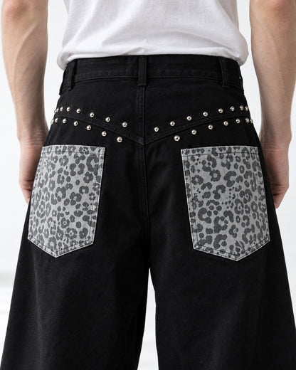 Leopard Patchwork Scimitar Jeans