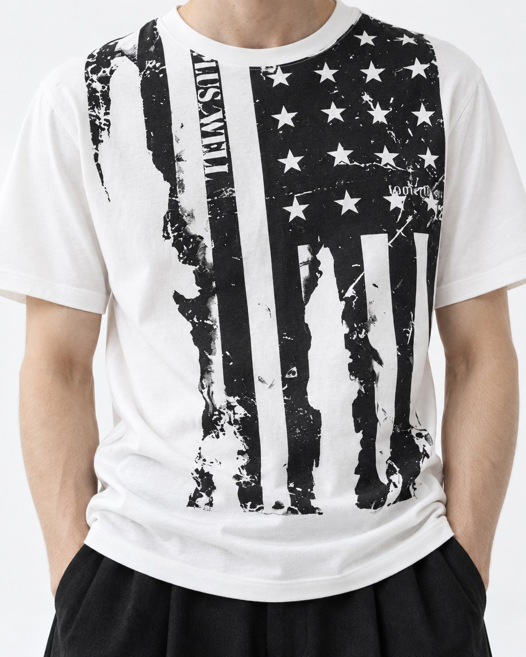 Flag Print Cotton T-Shirt