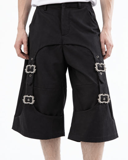 Buckle Strap Cropped Pants