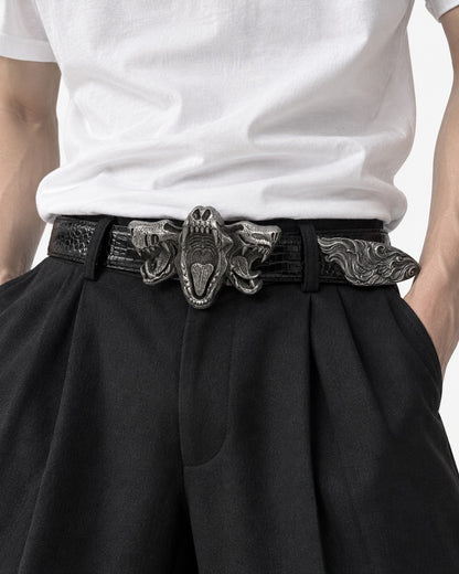 Triple Beast Head Buckle Belt