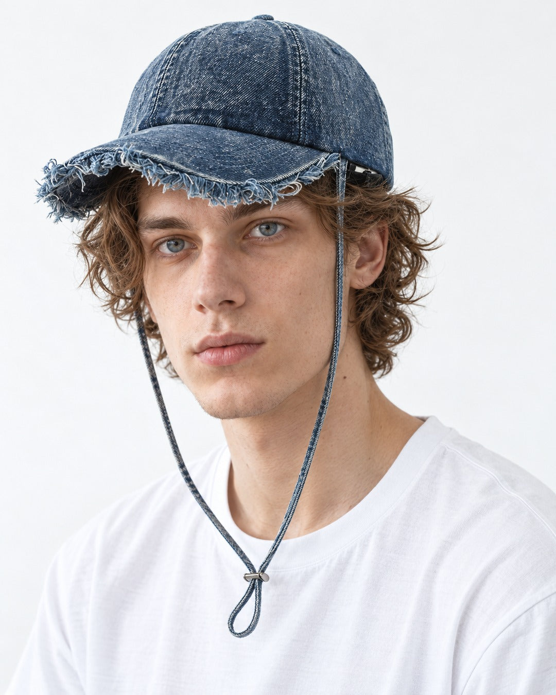 Frayed Denim Baseball Cap