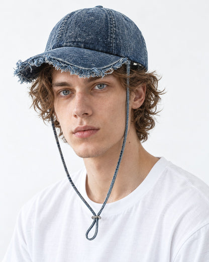 Frayed Denim Baseball Cap