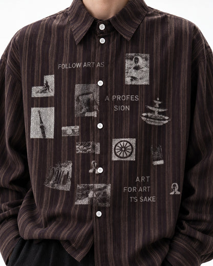 Striped Art-Collage Shirt