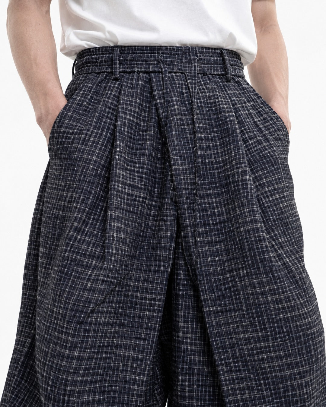 Plaid Wide-Leg Pants