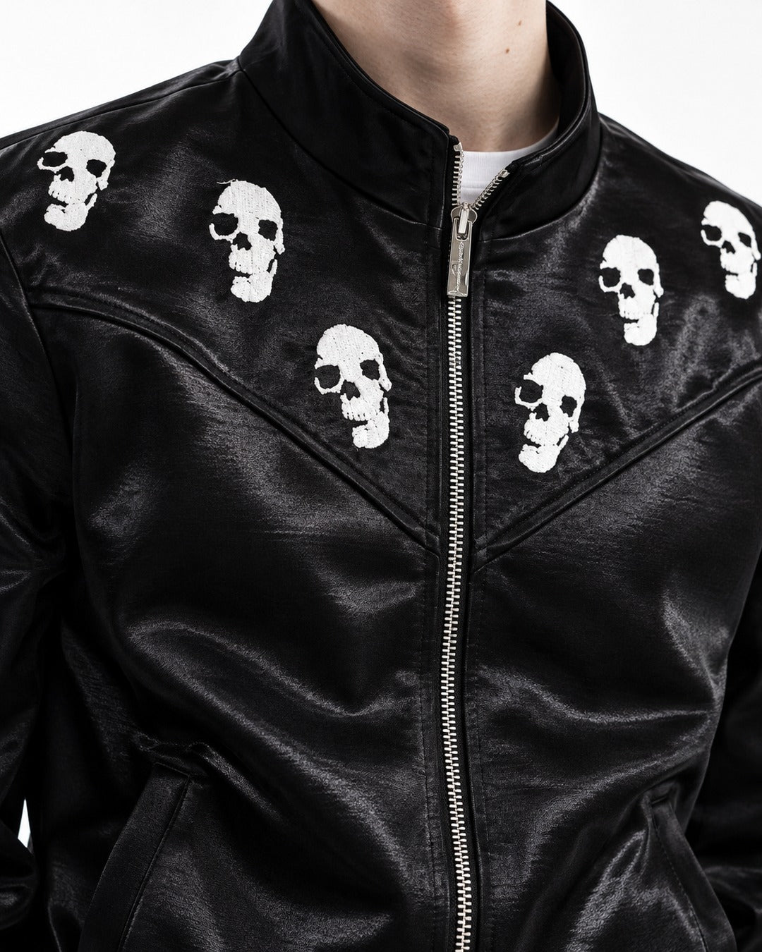 Skull Embroidered Short Jacket