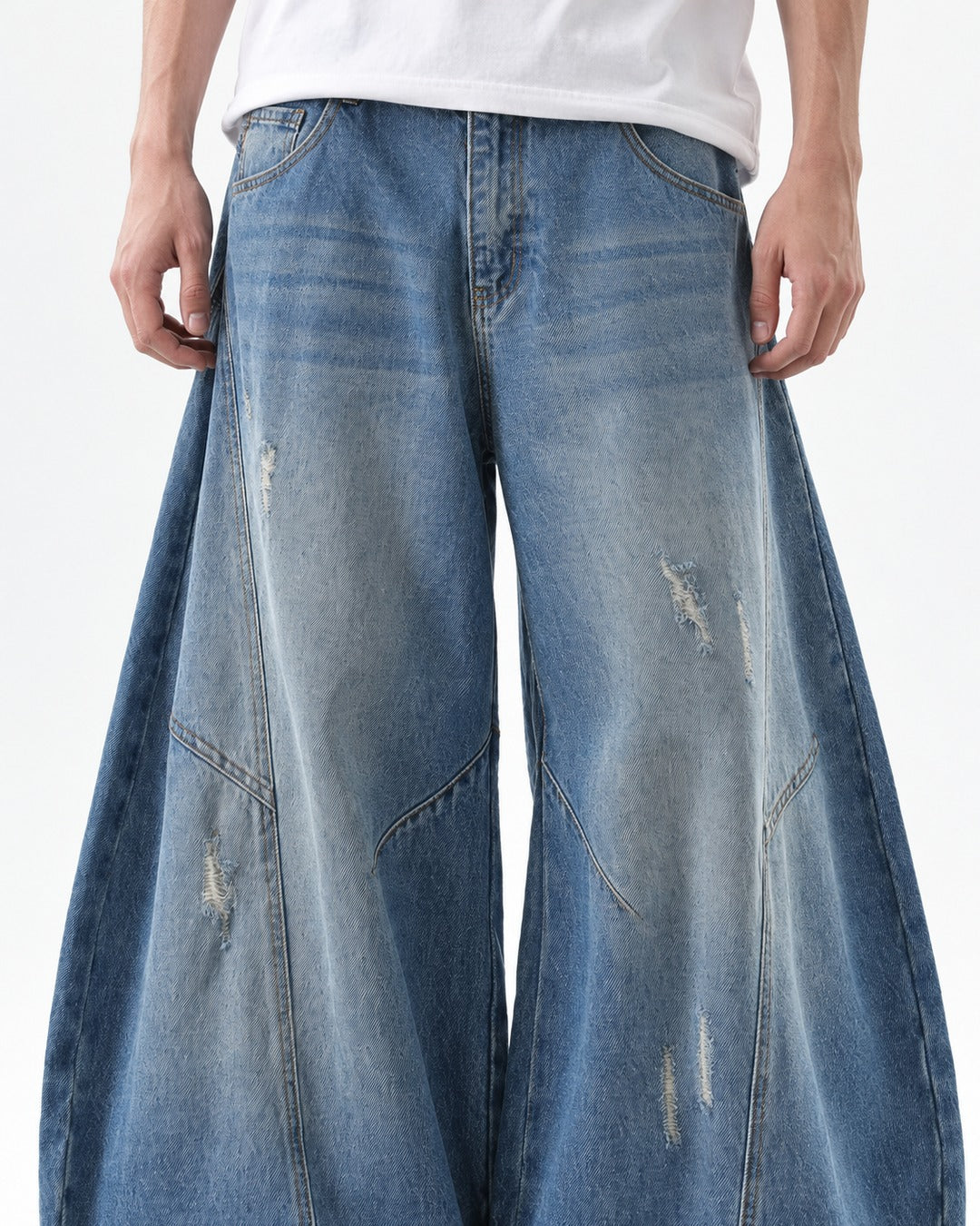 Faded Balloon Wide-Leg Jeans
