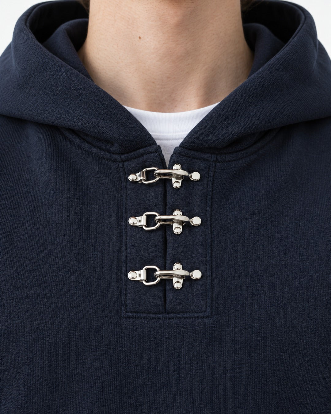 Triple Clasp Neck Hoodie