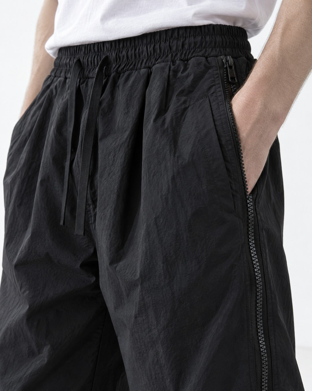 Side Zip Wide-Leg Pants