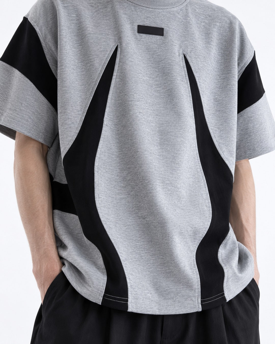 Color-Block Panel Heather Tee