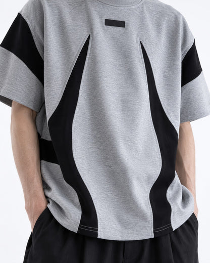 Color-Block Panel Heather Tee