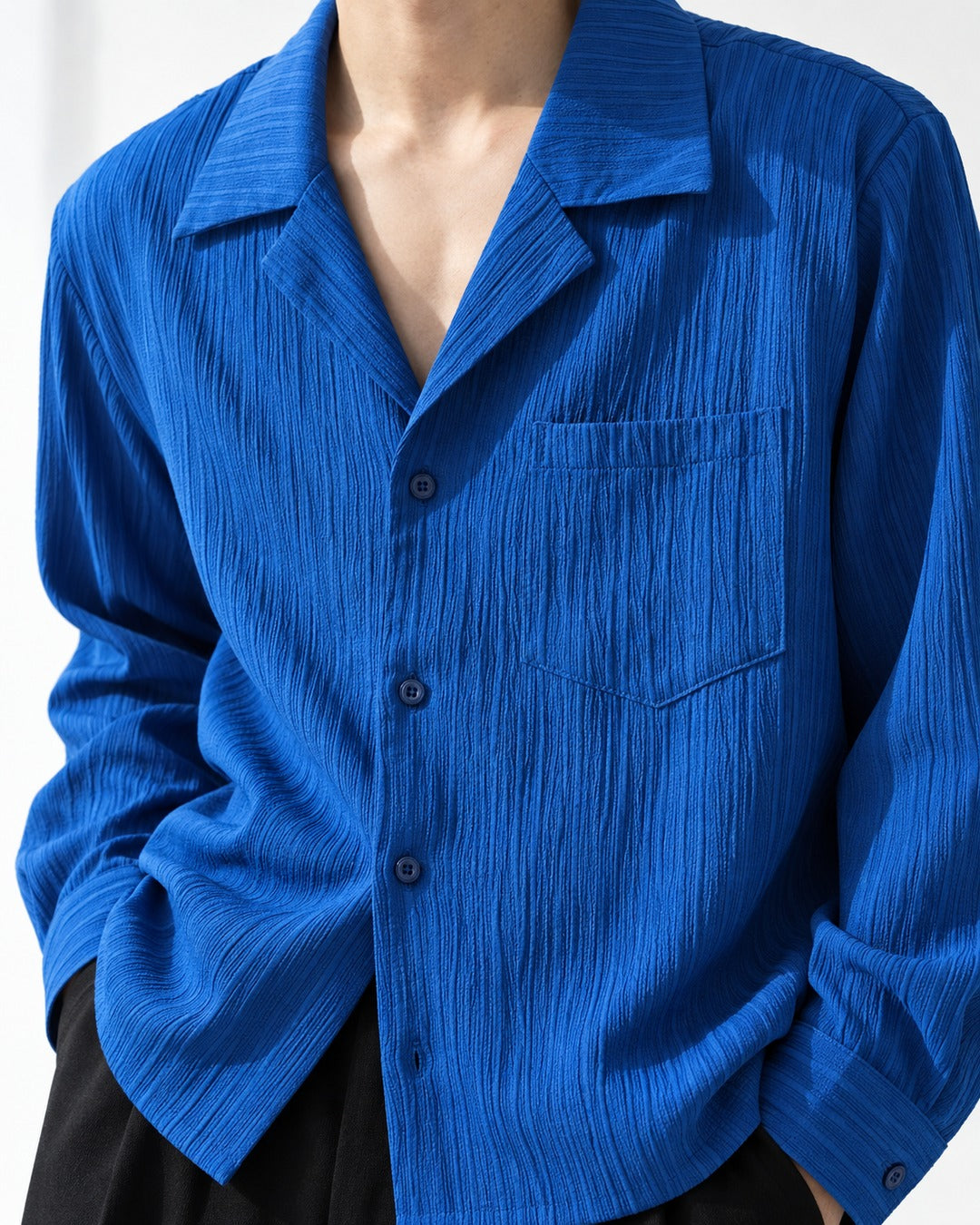 Textured Camp Collar Shirt
