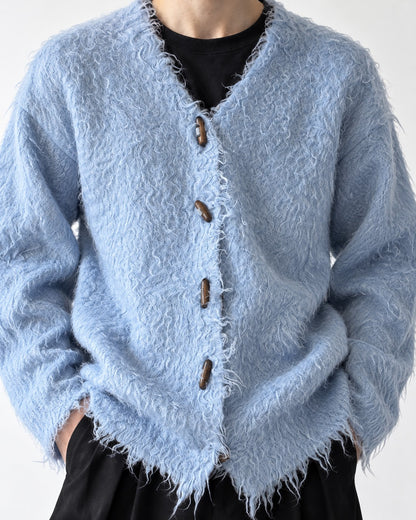 Sky Blue Shaggy Toggle Cardigan