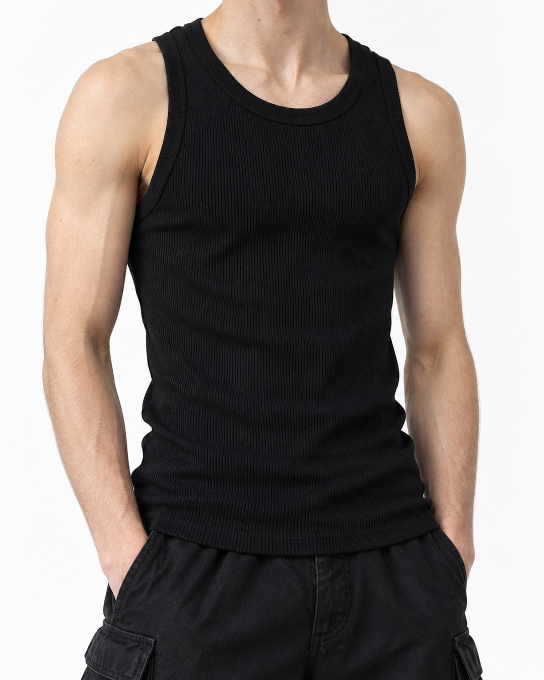 Ribbed Tank Top with Graphic Print