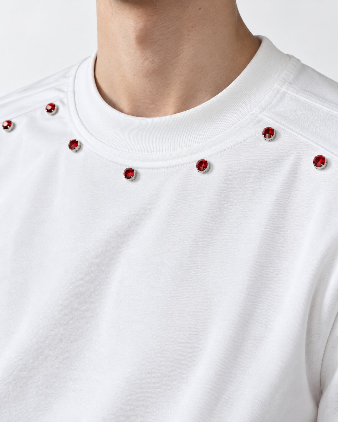 Red Gem Neckline T-Shirt
