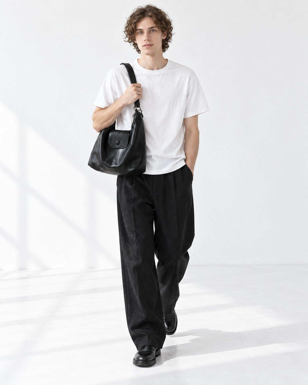 Soft Leather Hobo Backpack