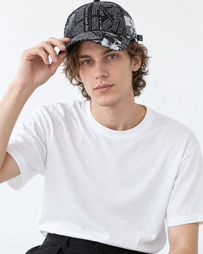 Newspaper Print Baseball Cap