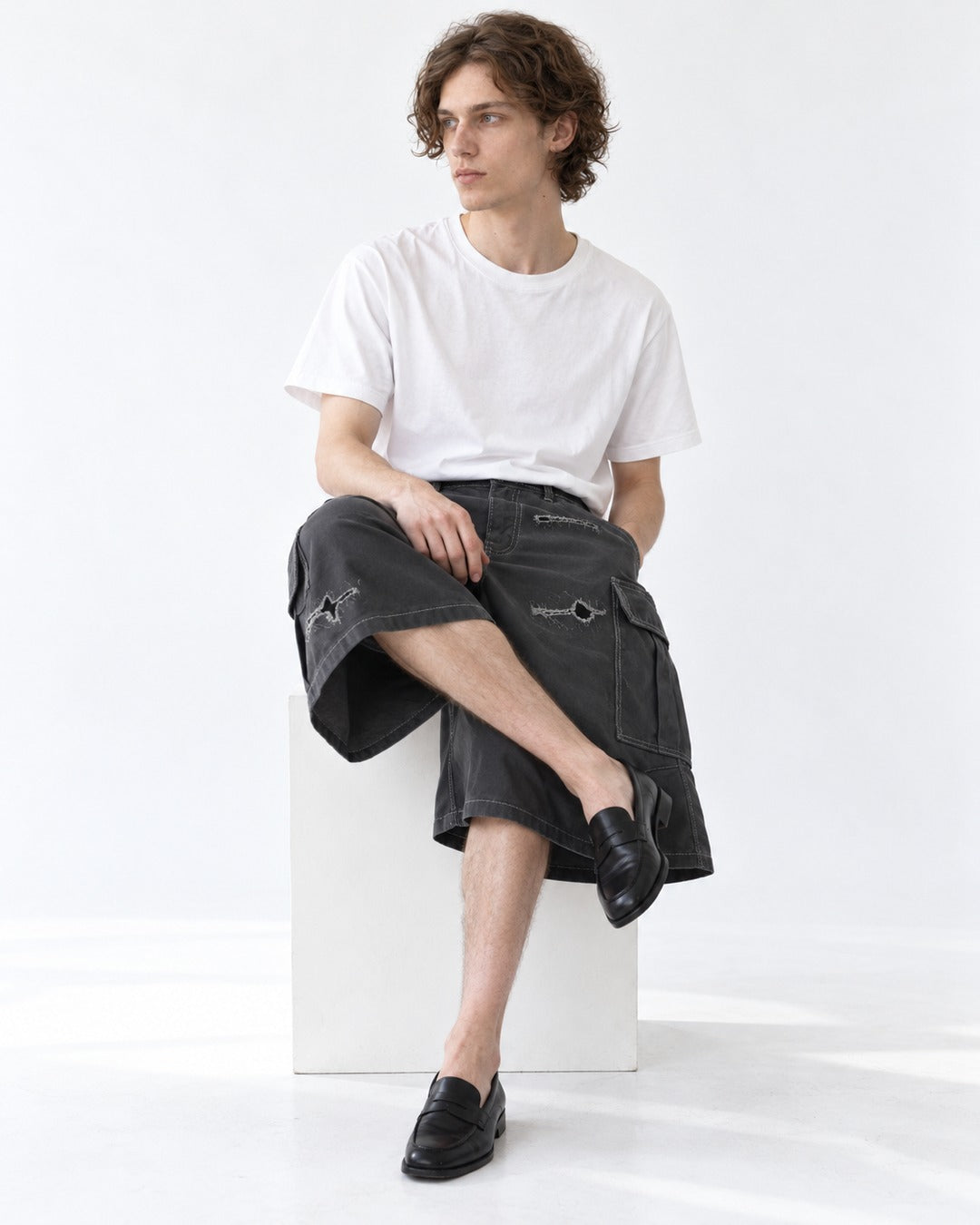 Stitched Patch Cargo Shorts