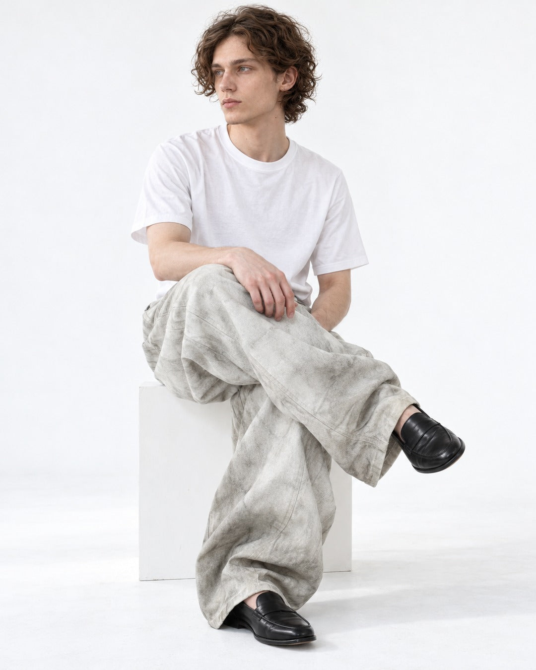 Mud Wash Twisted Seam Wide Jeans