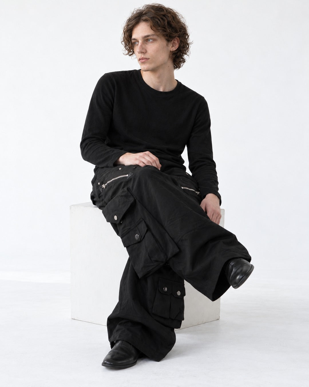 Zip Pocket Wide Cargo Pants