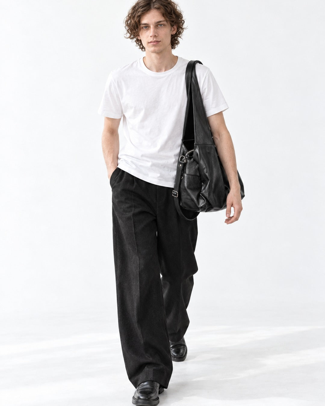 Pebbled Leather Slouch Tote