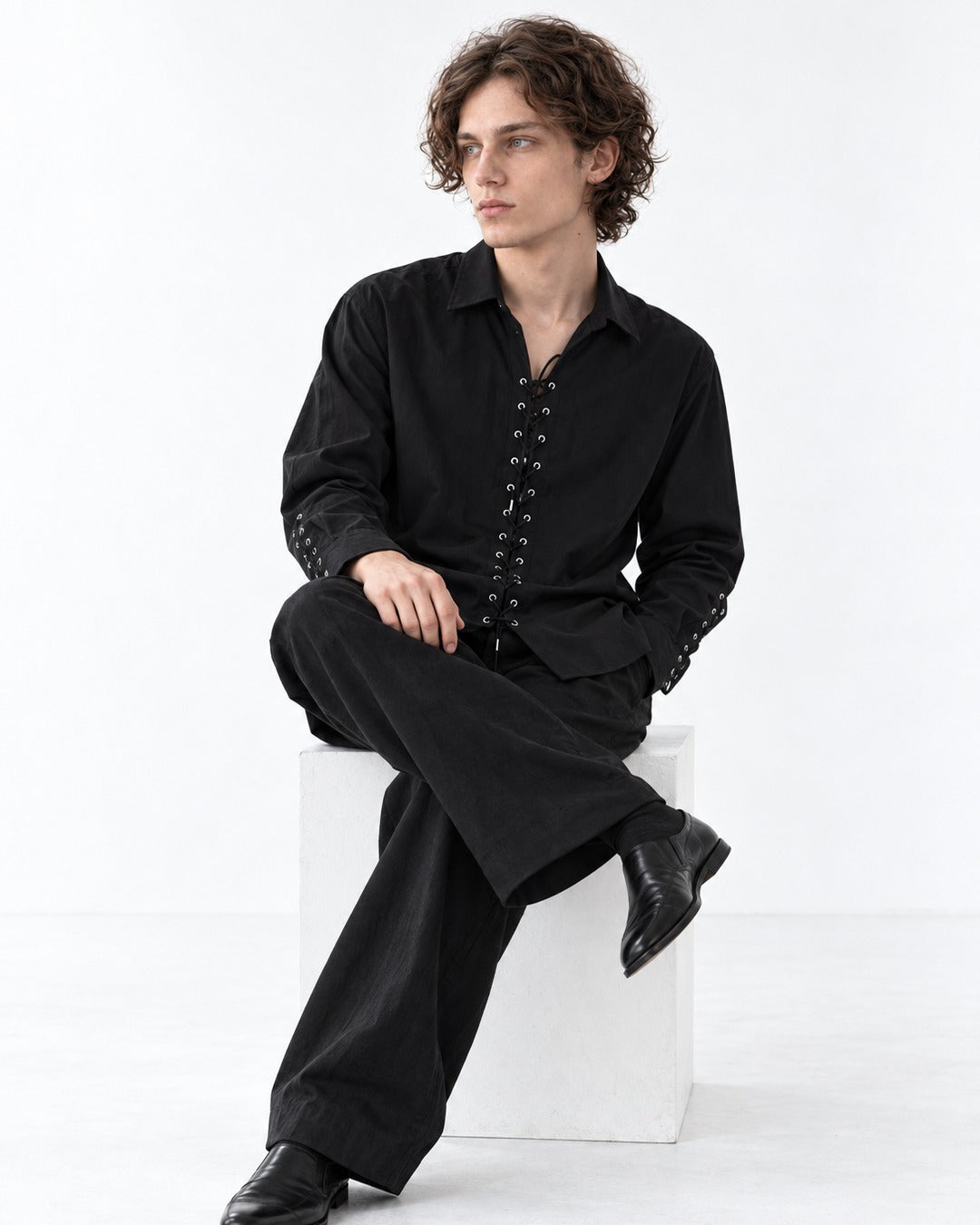 Eyelet Lace-Up Shirt