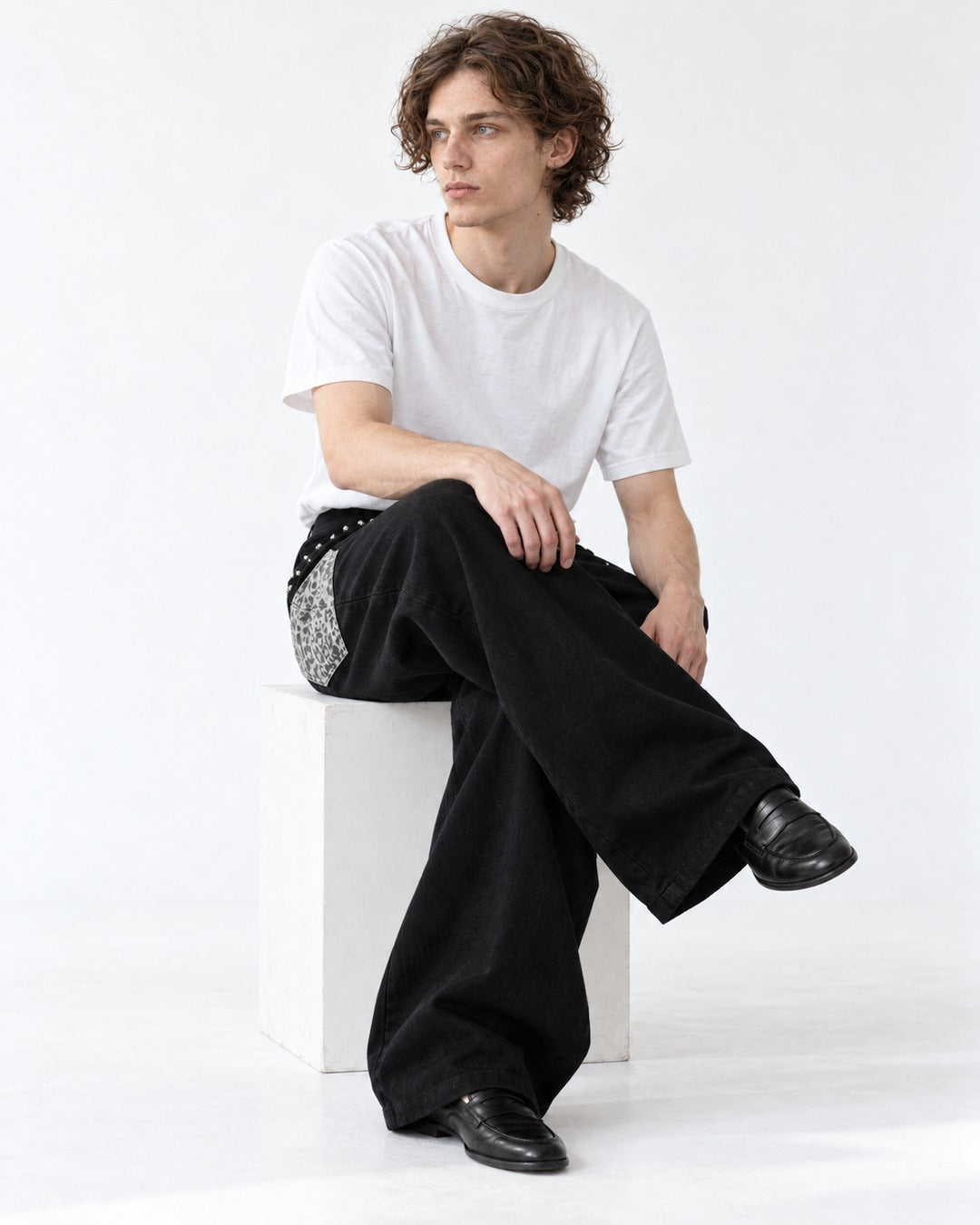 Leopard Patchwork Scimitar Jeans
