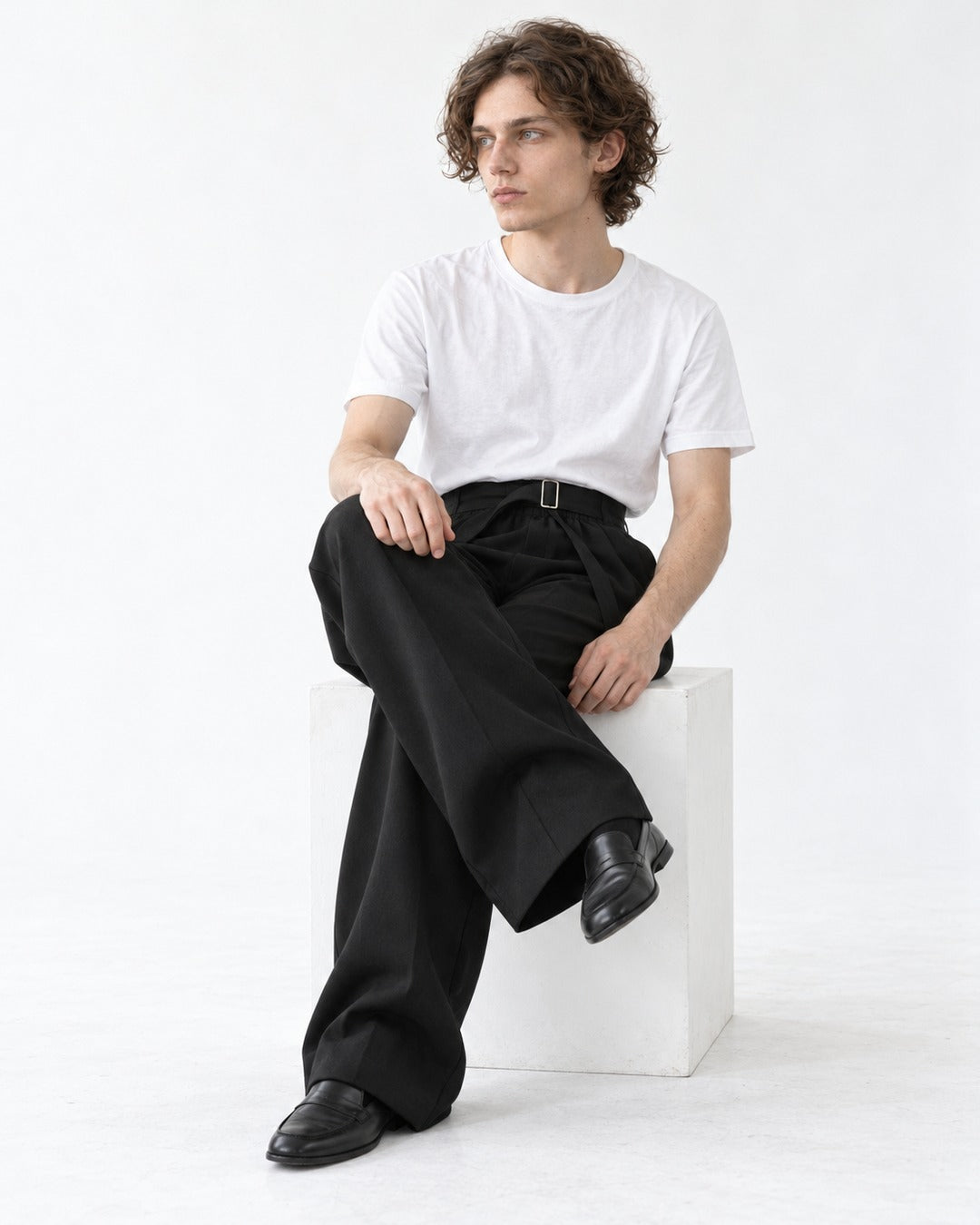 Curved Split Waistband Dress Pants
