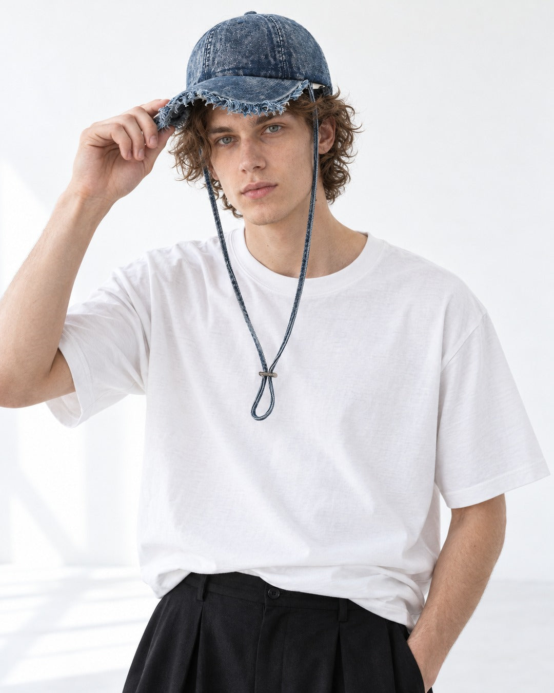Frayed Denim Baseball Cap