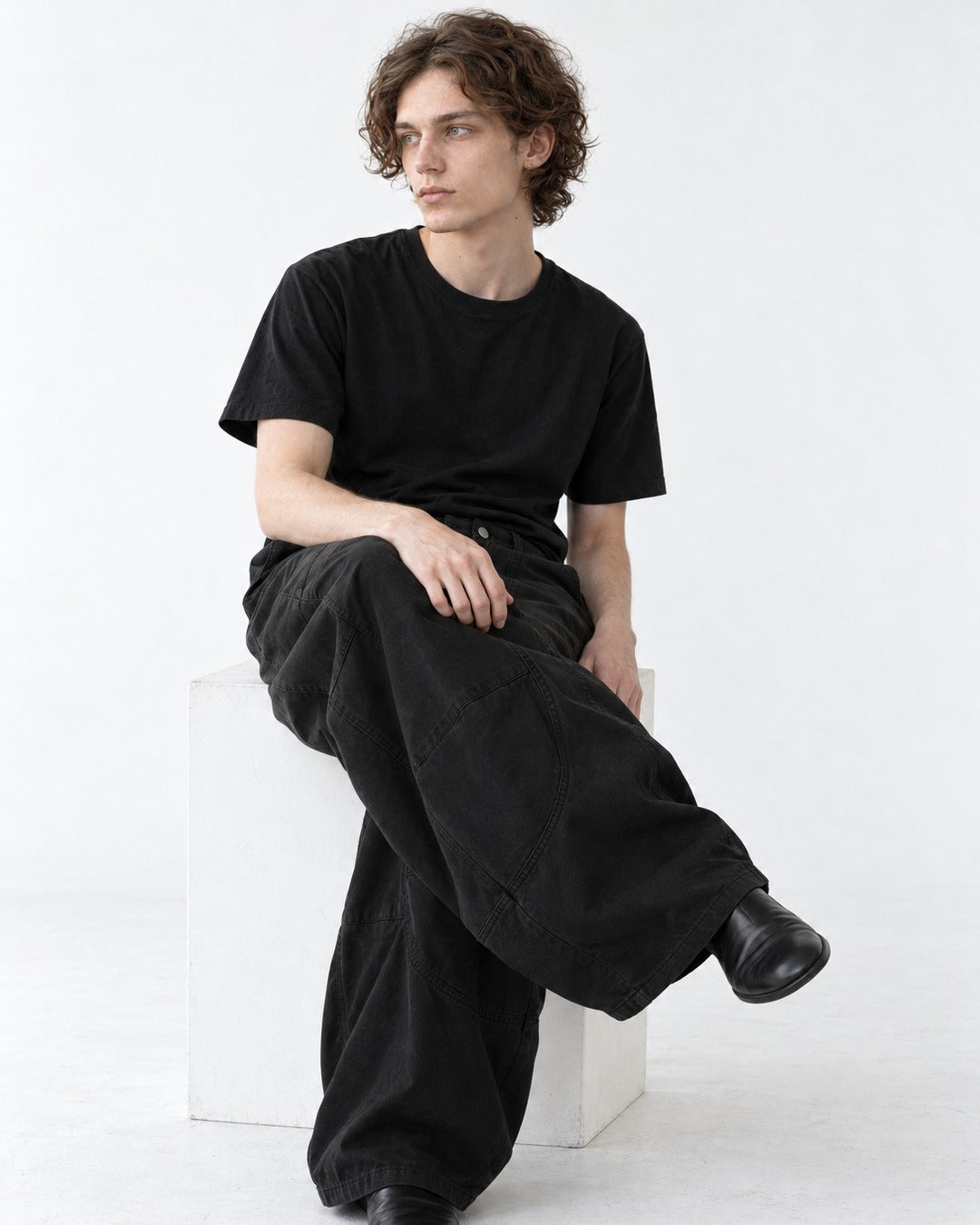 Barrel-Leg Panel Cargo Pants