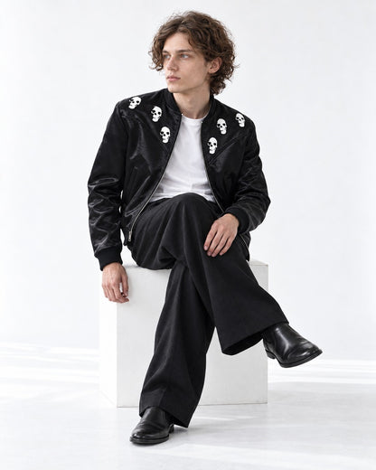 Skull Embroidered Short Jacket