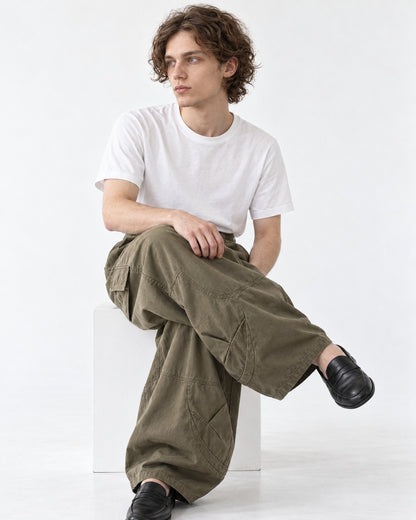 Curved Seam Balloon Cargo Pants