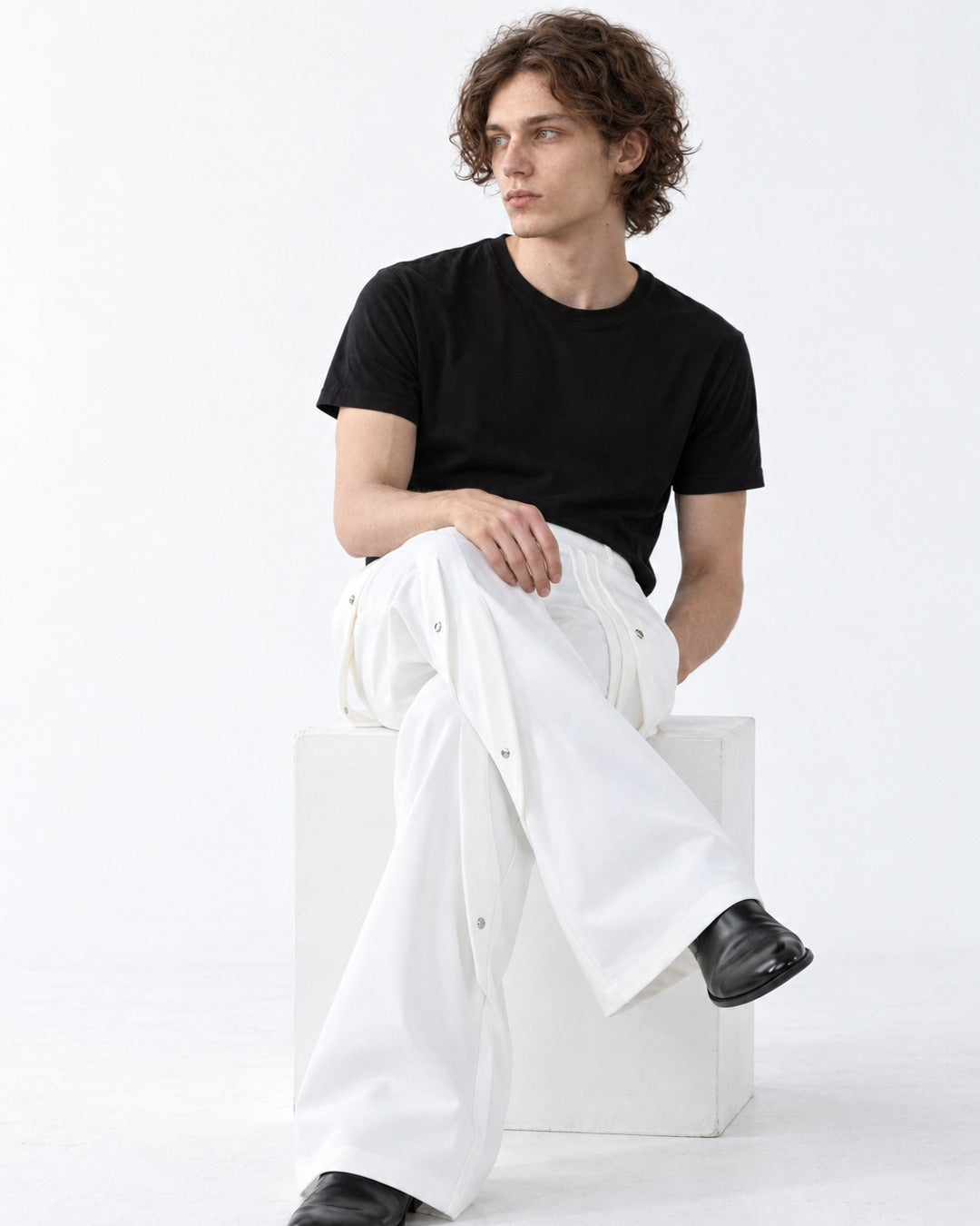 Layered Drape Panel Flared Pants