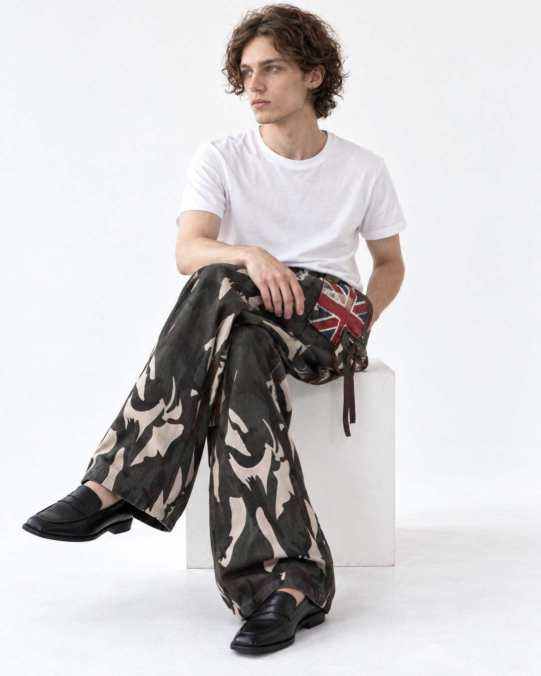 Retro Camouflage Denim Pants