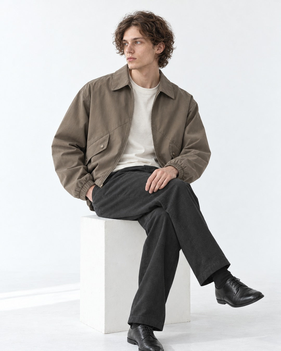 Flap-Pocket Harrington Jacket