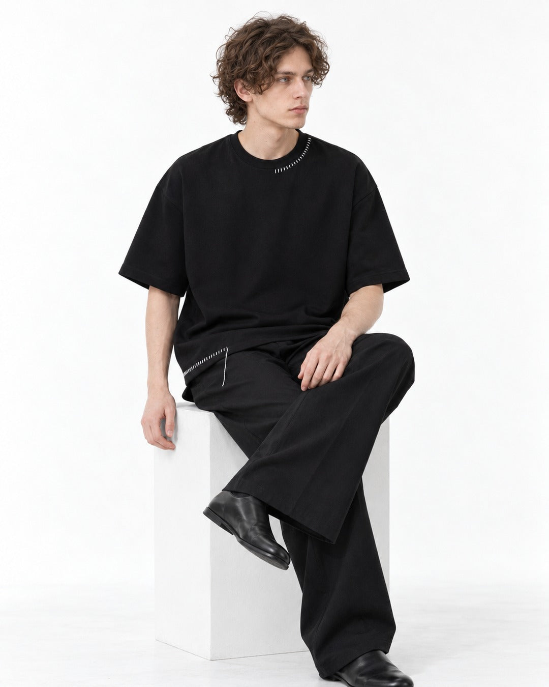 Hand-Stitched Collar and Hem Tee