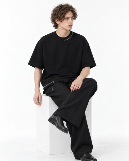 Hand-Stitched Collar and Hem Tee