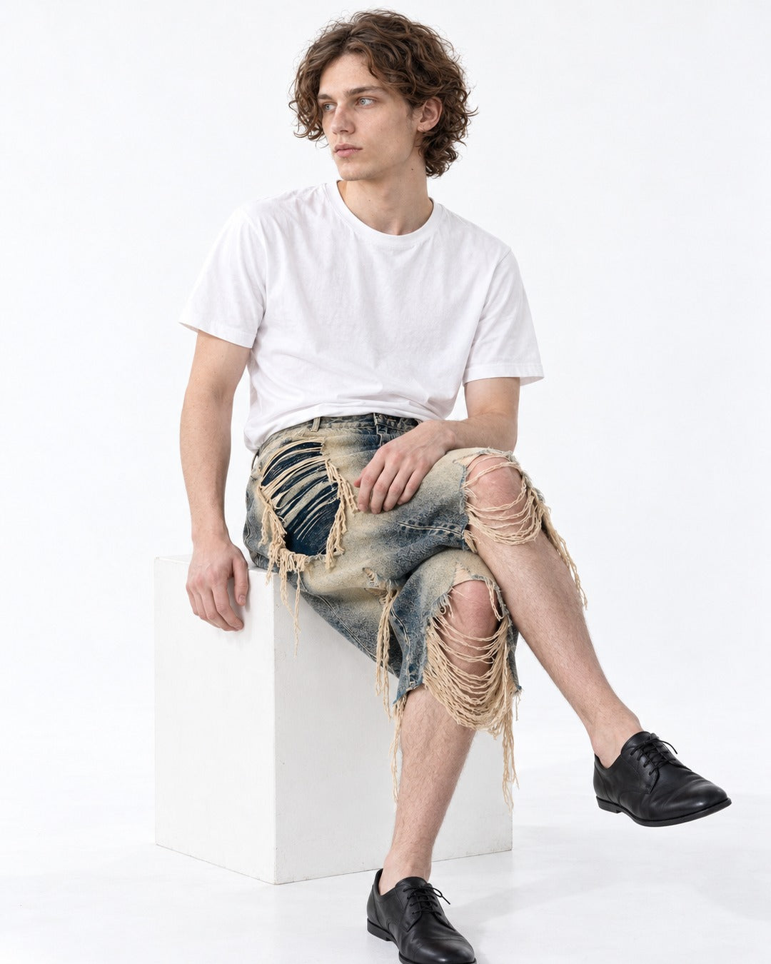High Street Distressed Denim Shorts