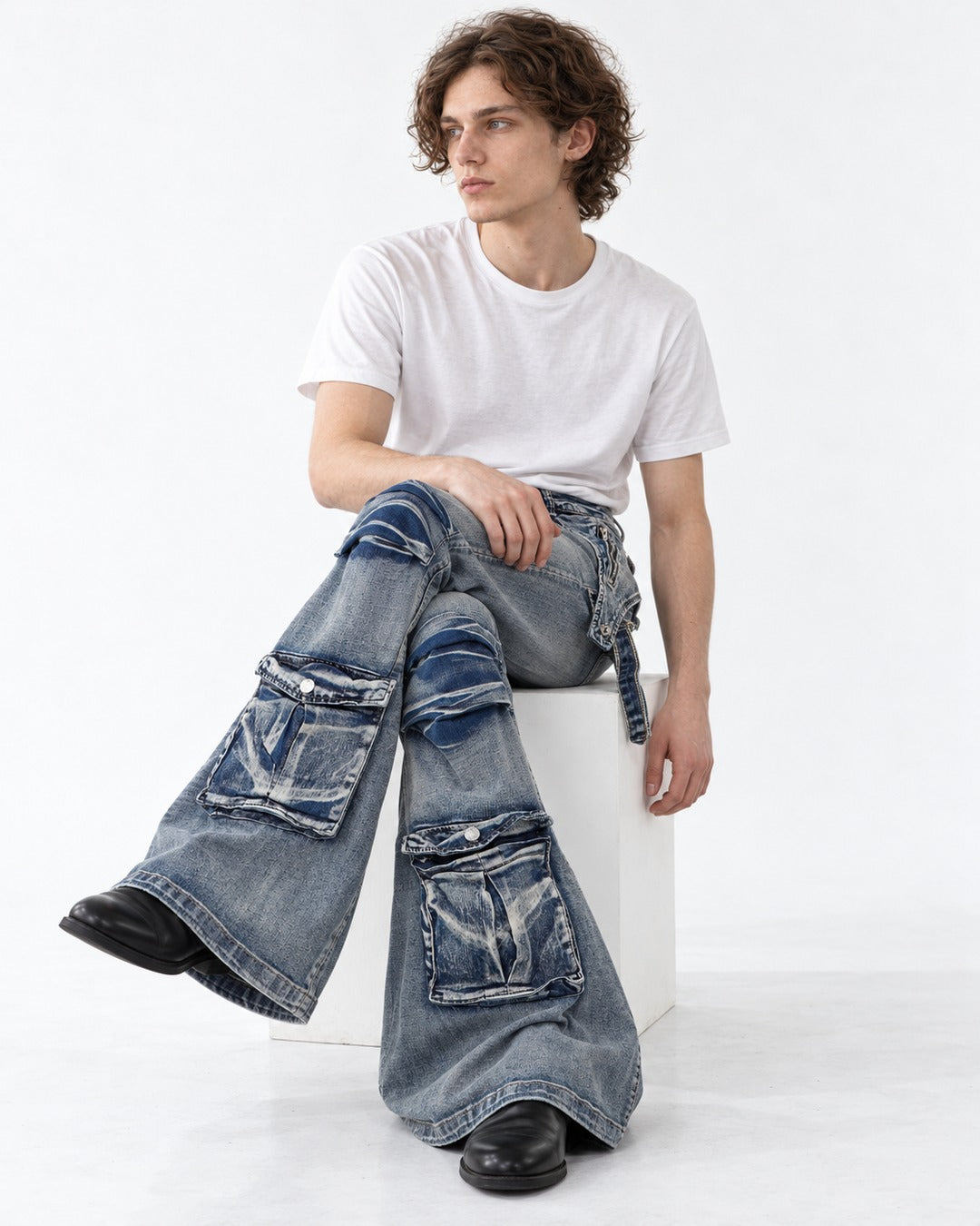 Punk Flared Denim Pants