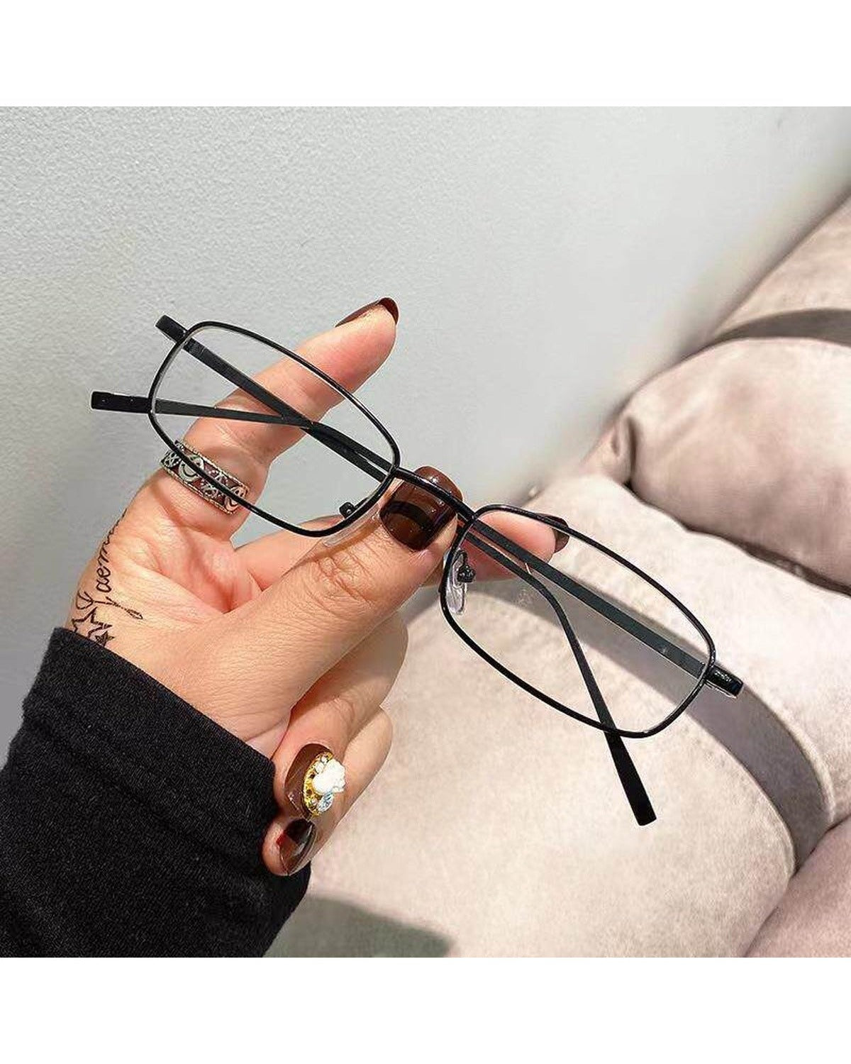Small Rectangular Metal Frame Glasses