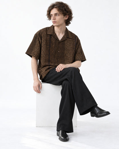 Leopard Cuban Collar Shirt