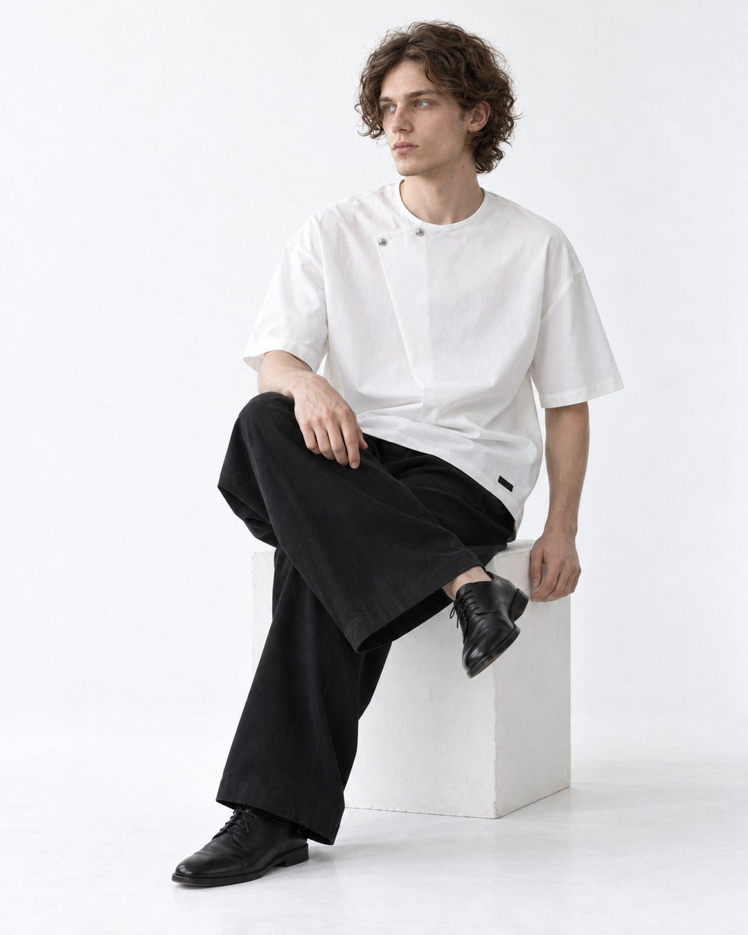 Tee with Snap Collar Detail